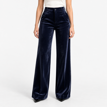 Celestine Soft Wide Leg Pants, High Waist — Navy | Emory & Blanc