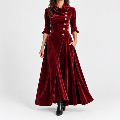 Celina Soft Cowl Neck Maxi Dress — Burgundy | Emory & Blanc