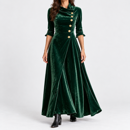 Celina Soft Cowl Neck Maxi Dress — Green | Emory & Blanc