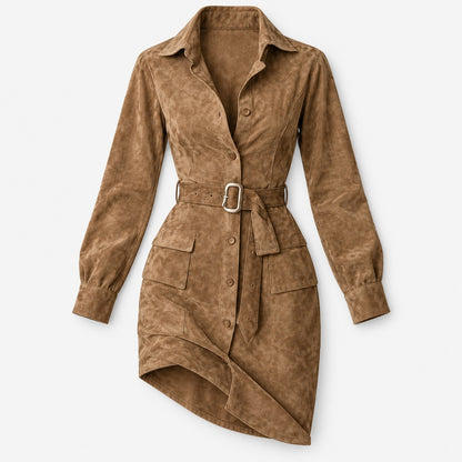 Claribel Comfort Belted Shirt Dress | Emory & Blanc