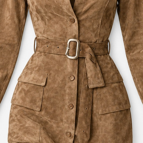 Claribel Comfort Belted Shirt Dress | Emory & Blanc
