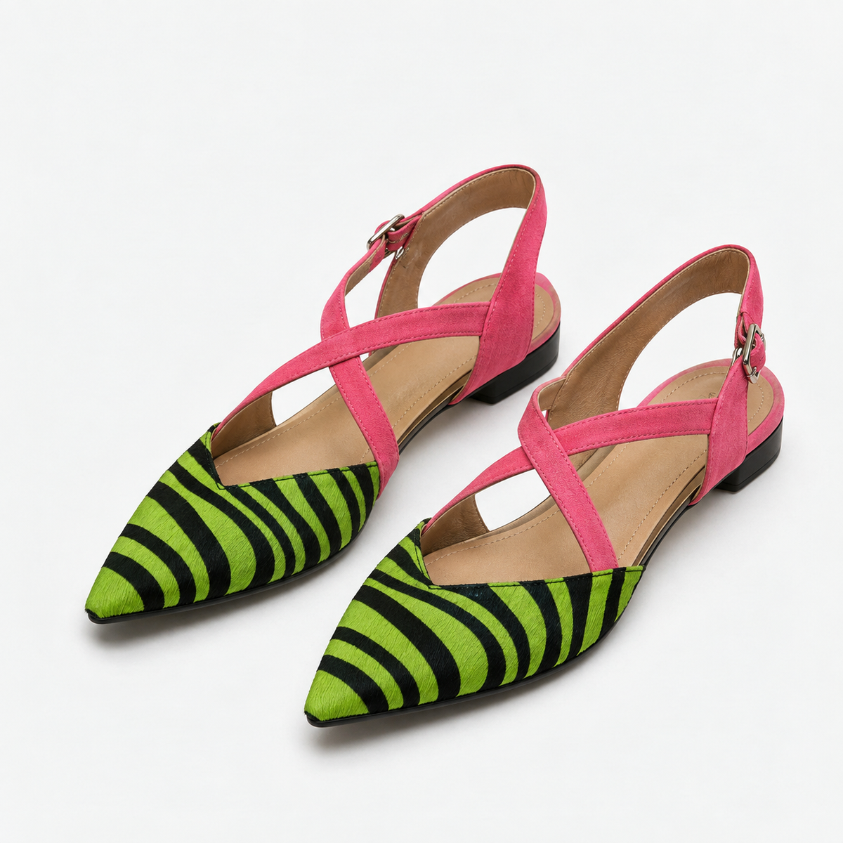 Claudia Secure-Strap Pointed Toe Flats | Emory & Blanc