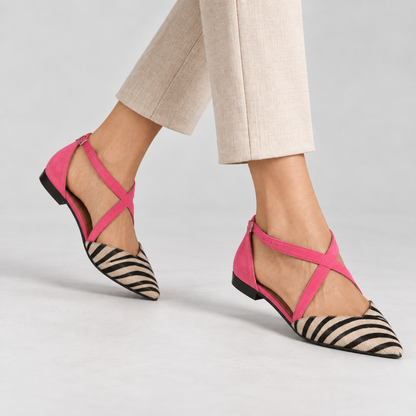 Claudia Secure-Strap Pointed Toe Flats | Emory & Blanc