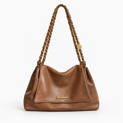 Claudine Soft Chain Shoulder Bag — Brown | Emory & Blanc
