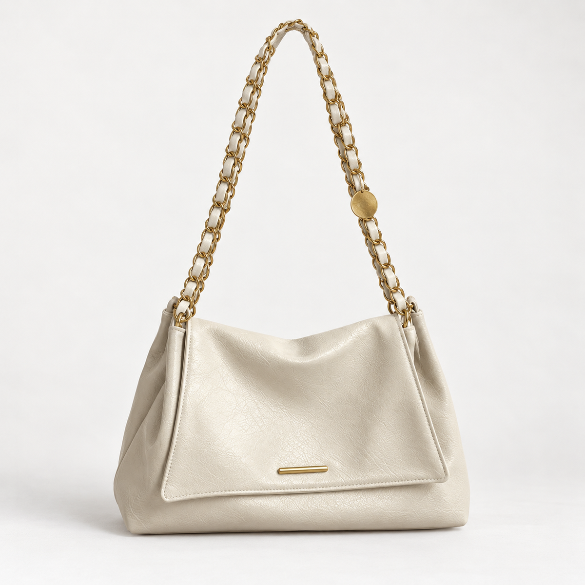 Claudine Soft Chain Shoulder Bag — Off White | Emory & Blanc