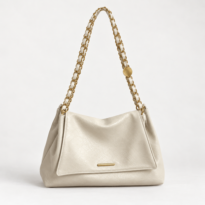 Claudine Soft Chain Shoulder Bag — Off White | Emory & Blanc