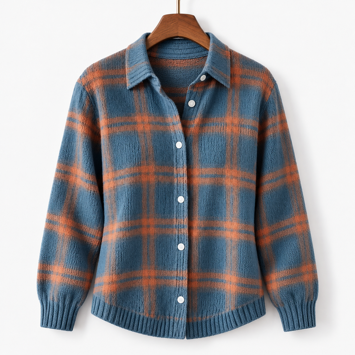 Clemence Plaid Button-Front Cardigan | Emory & Blanc