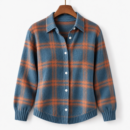 Clemence Plaid Button-Front Cardigan | Emory & Blanc