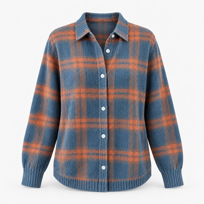 Clemence Plaid Button-Front Cardigan | Emory & Blanc