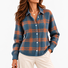 Clemence Plaid Button-Front Cardigan