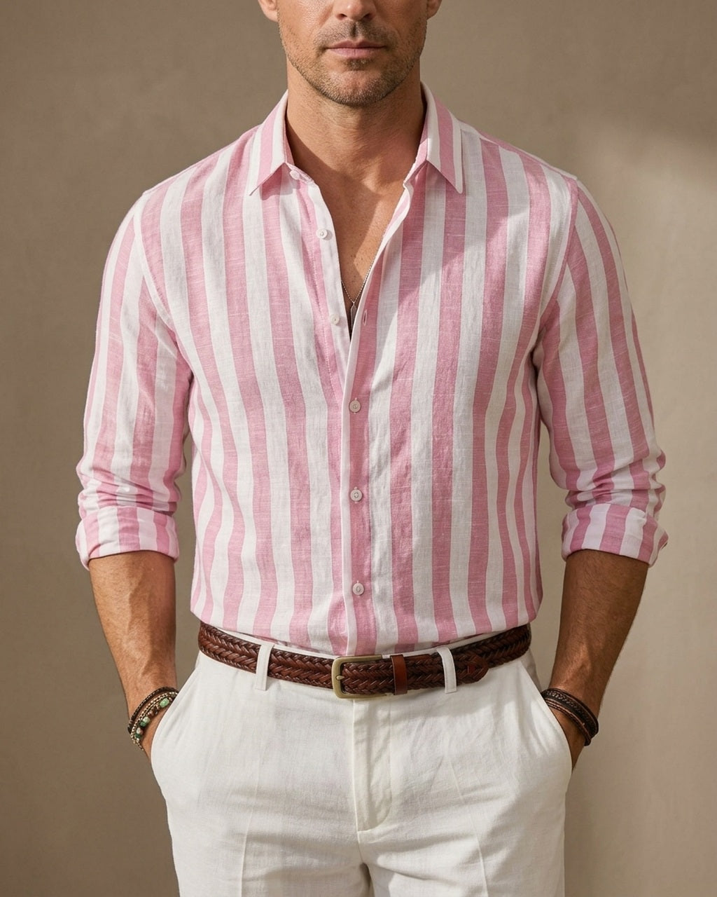 Emory & Blanc Coastline Button-Up Romano-style variant Pink