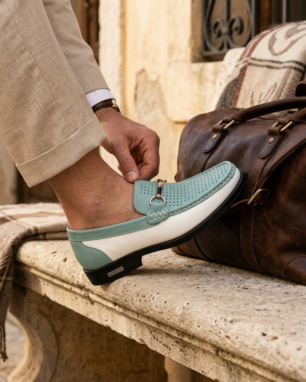Continental Loafer Seafoam Emory & Blanc lifestyle image