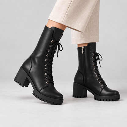 Coralie Comfort Platform Lace-Up Boots | Emory & Blanc