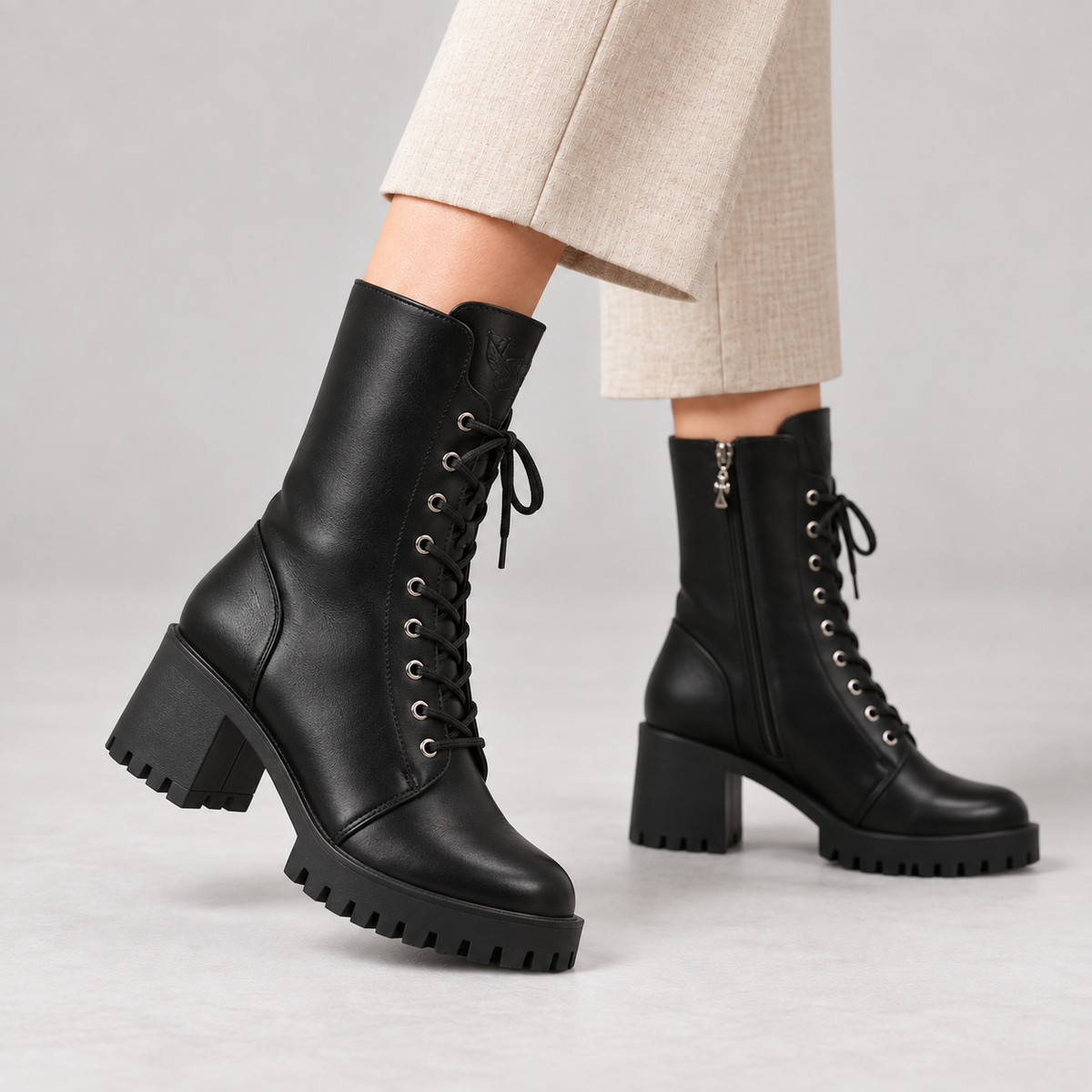 Coralie Comfort Platform Lace-Up Boots | Emory & Blanc