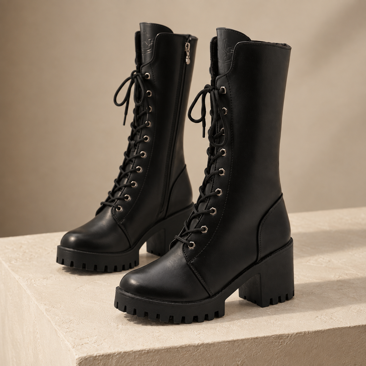 Coralie Comfort Platform Lace-Up Boots | Emory & Blanc