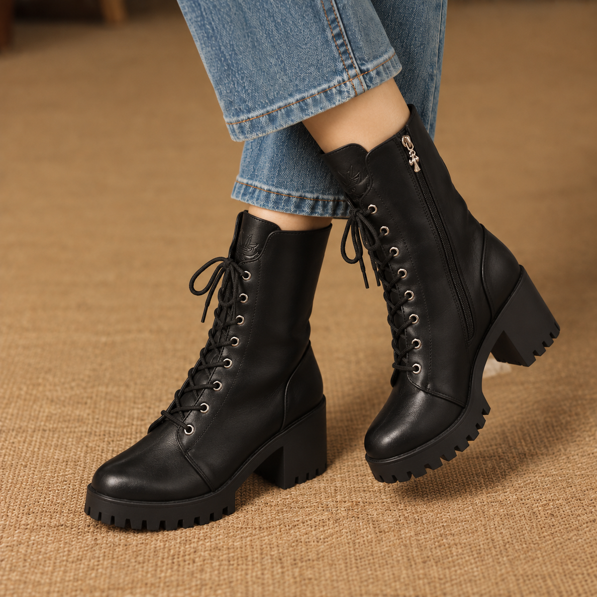 Coralie Comfort Platform Lace-Up Boots | Emory & Blanc
