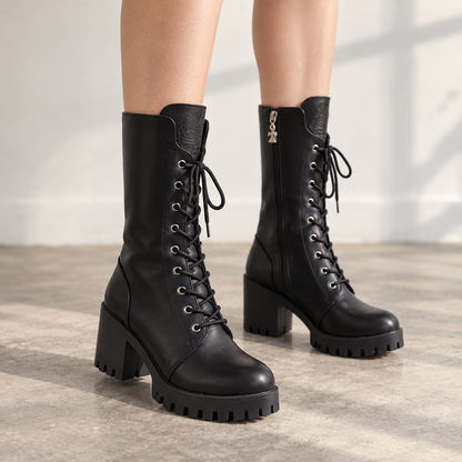 Coralie Comfort Platform Lace-Up Boots | Emory & Blanc