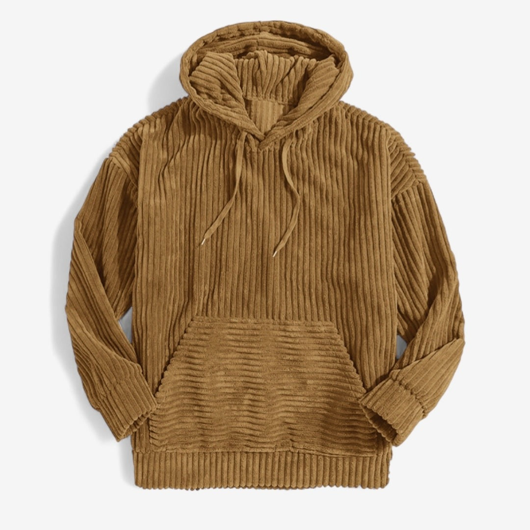 Corduroy Comfort Pullover Hoodie — Caramel | Emory & Blanc