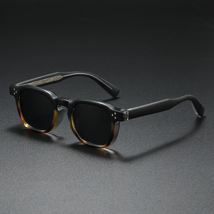Corin Comfort Keyhole Sunglasses — Black/Semi Leopard | Emory & Blanc