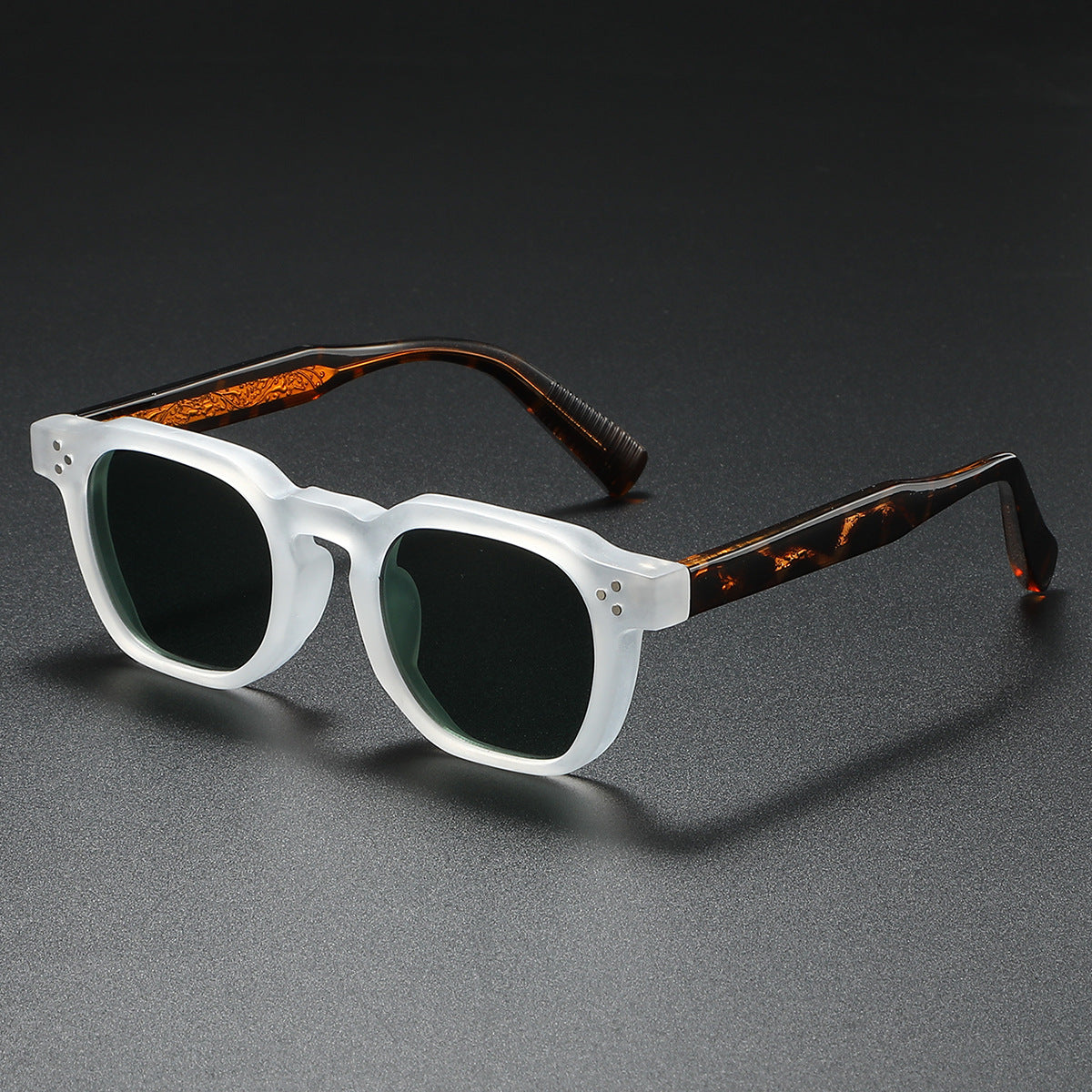 Corin Comfort Keyhole Sunglasses — Transparent/Leopard | Emory & Blanc