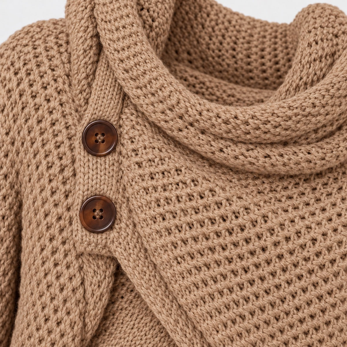 Corinna Cowl Collar Two-Button Wrap Cardigan | Emory & Blanc