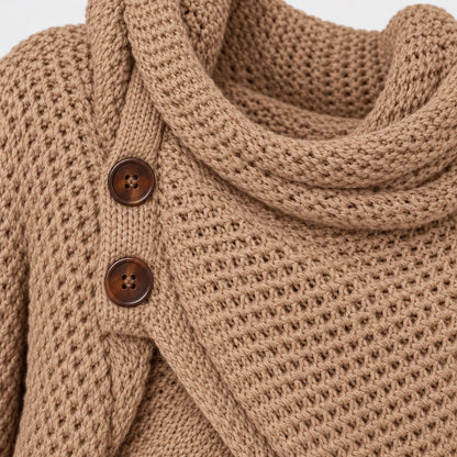 Corinna Cowl Collar Two-Button Wrap Cardigan | Emory & Blanc