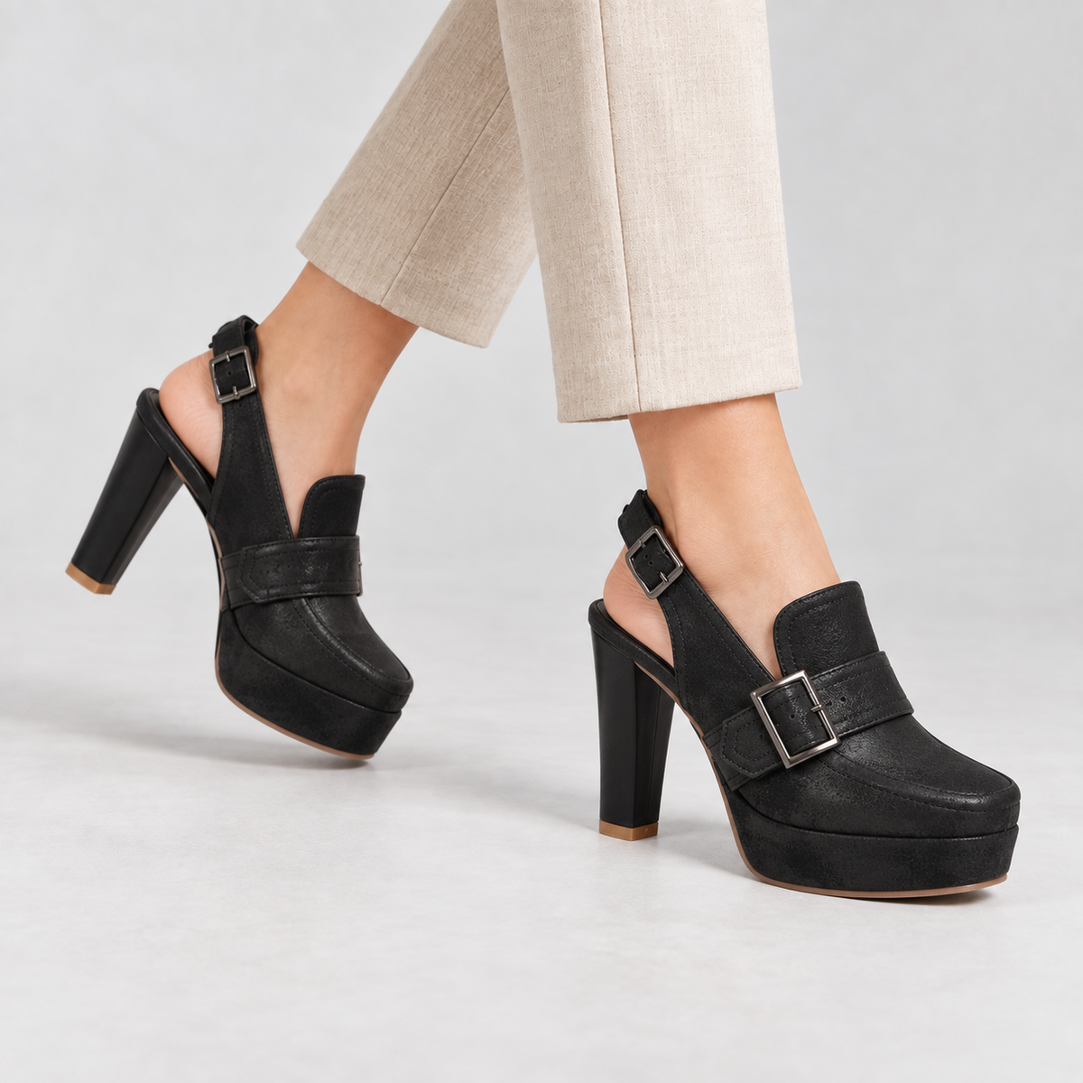 Cosette Steady Platform Slingback Heels | Emory & Blanc
