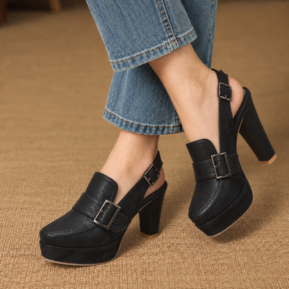 Cosette Steady Platform Slingback Heels | Emory & Blanc