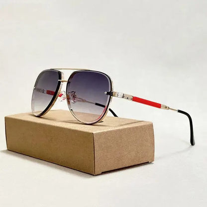 Crosby Lightweight Gradient Aviator Sunglasses — Crystal | Emory & Blanc