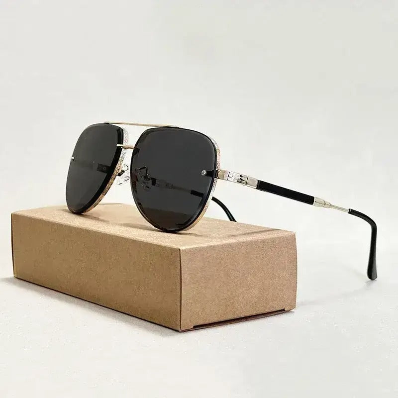 Crosby Lightweight Gradient Aviator Sunglasses — Midnight | Emory & Blanc