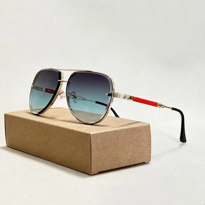 Crosby Lightweight Gradient Aviator Sunglasses — Teal | Emory & Blanc