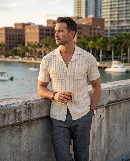 Cuban Collar Knit Polo - lifestyle 12