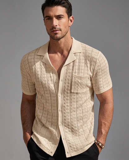 Cuban Collar Knit Polo - studio 14