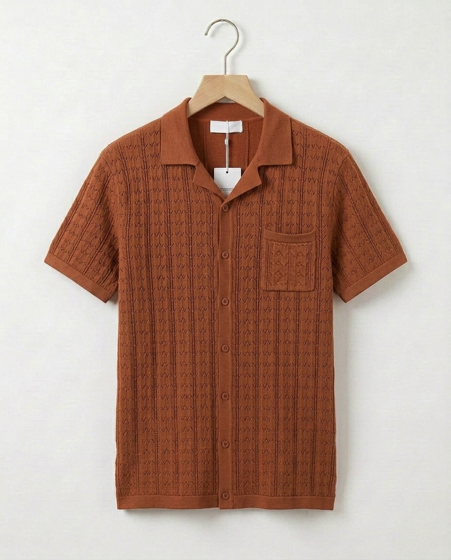 Cuban Collar Knit Polo - product_gallery 1
