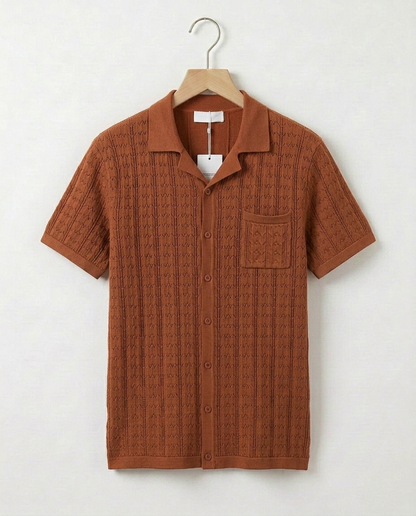 Cuban Collar Knit Polo - product_gallery 1