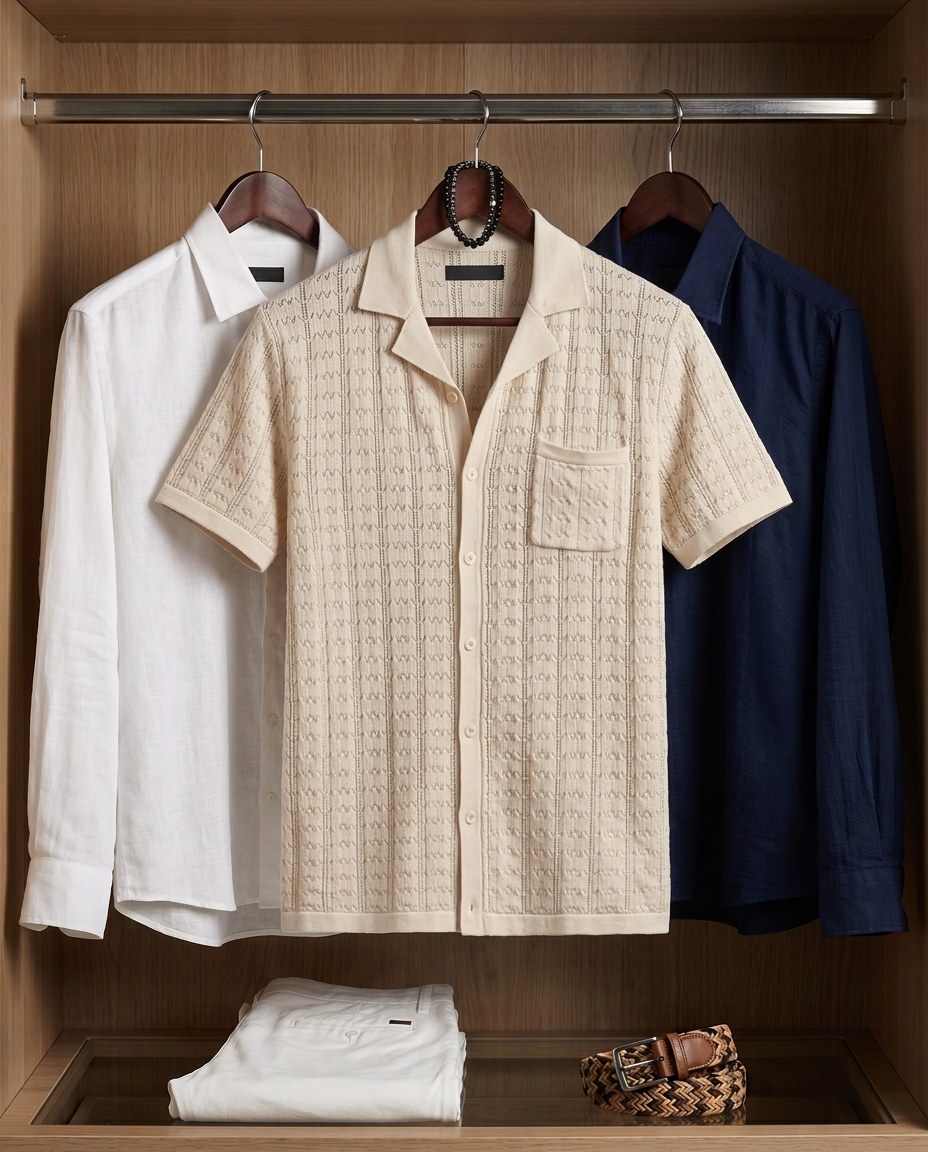 Cuban Collar Knit Polo - product_gallery 5