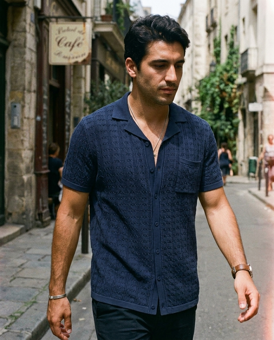 Cuban Collar Knit Polo - product_gallery 6