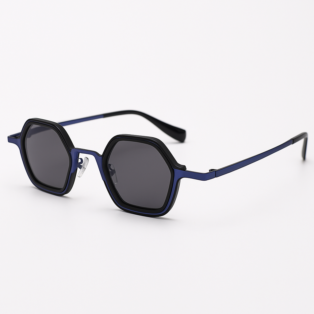 Dacre Lightweight Compact Sunglasses — Deep Blue | Emory & Blanc