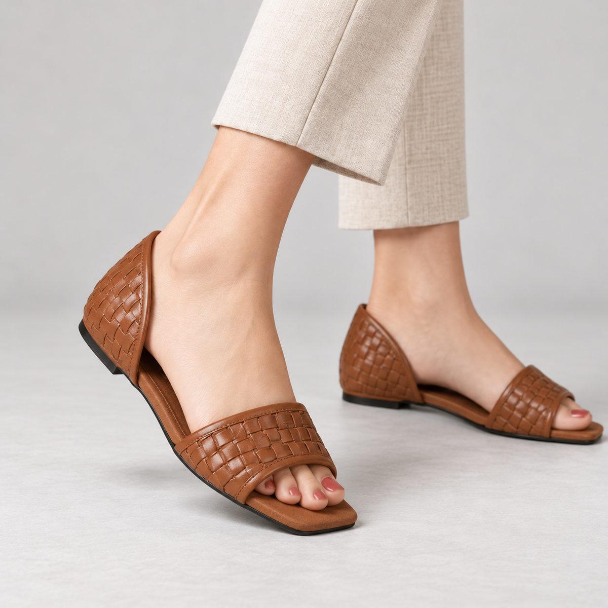 Danielle Breathable Square-Toe Flats | Emory & Blanc