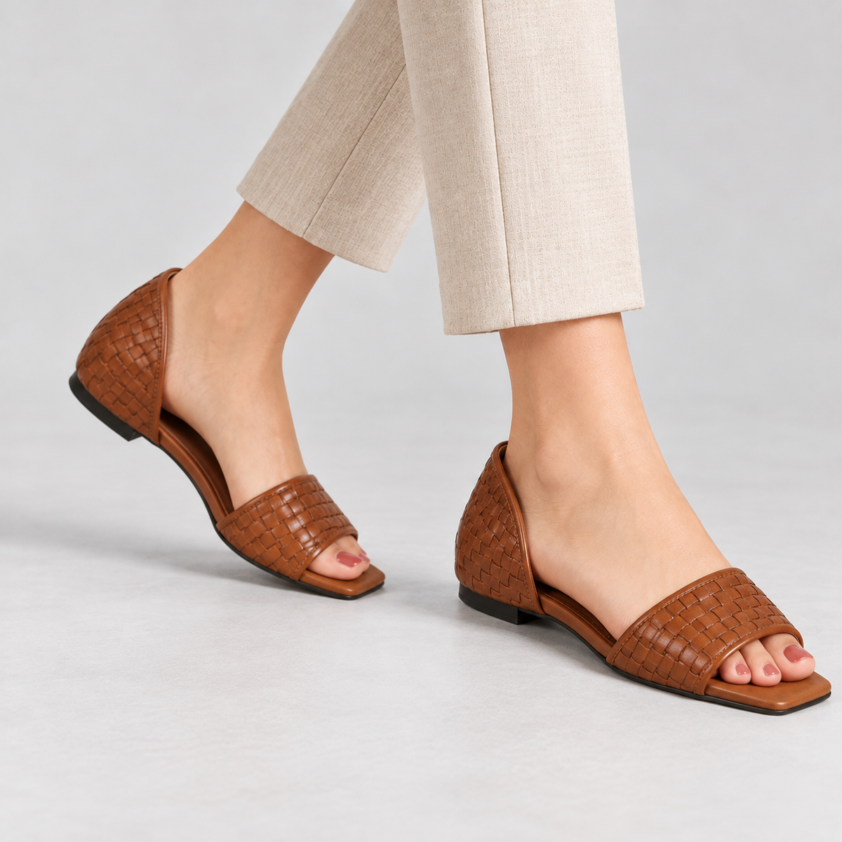 Danielle Breathable Square-Toe Flats | Emory & Blanc