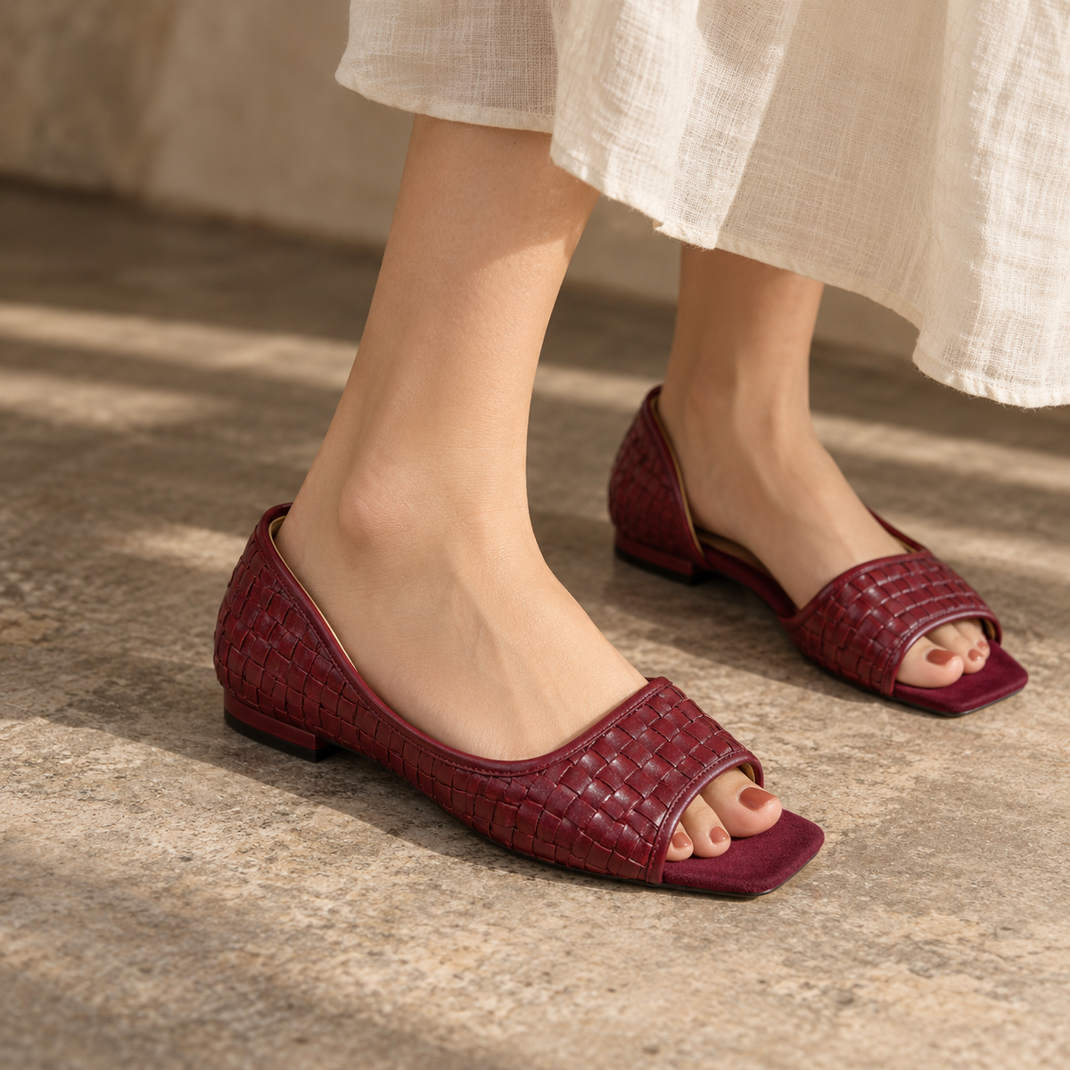 Danielle Breathable Square-Toe Flats | Emory & Blanc