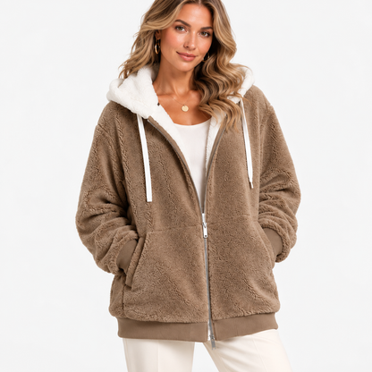 Delancey Comfort Hooded Zip Jacket — Brown | Emory & Blanc