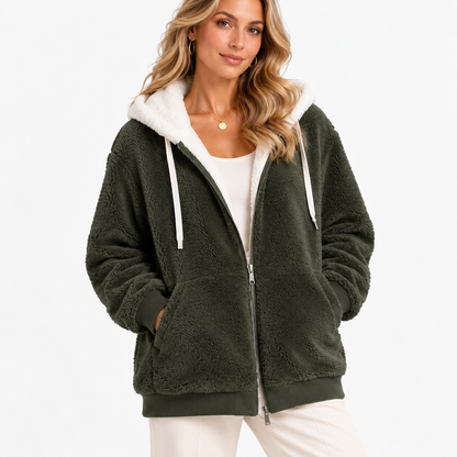 Delancey Comfort Hooded Zip Jacket — Dark Green | Emory & Blanc