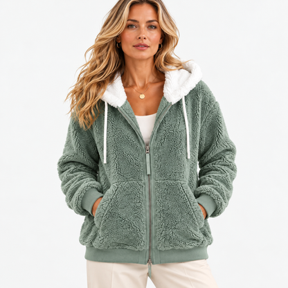 Delancey Comfort Hooded Zip Jacket — Green | Emory & Blanc