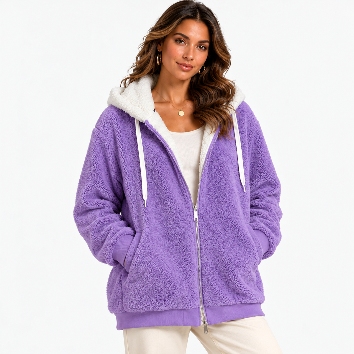 Delancey Comfort Hooded Zip Jacket — Purple | Emory & Blanc