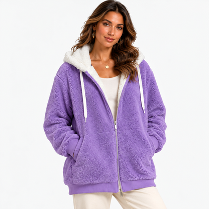 Delancey Comfort Hooded Zip Jacket — Purple | Emory & Blanc
