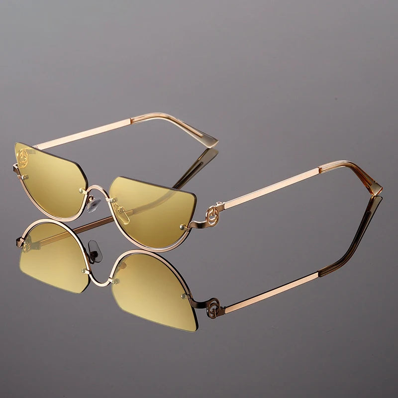 Delara Lightweight Cat-Eye Sunglasses — Gold | Emory & Blanc