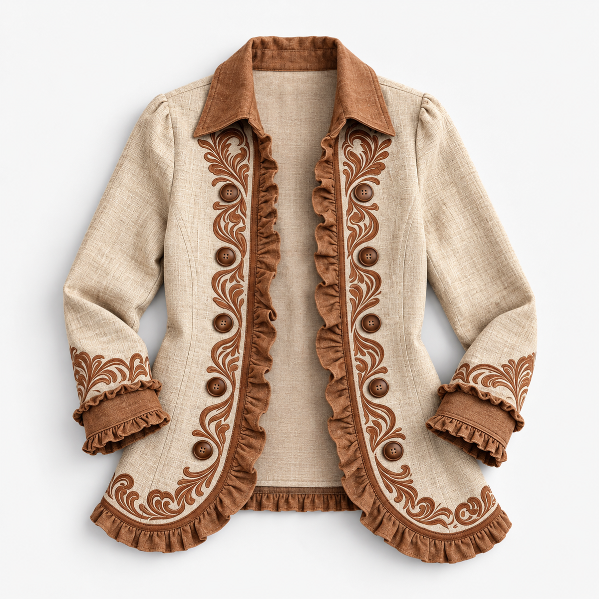 Delphia Lightweight Printed Button Jacket | Emory & Blanc