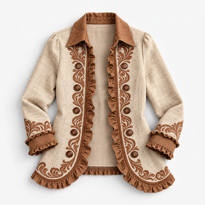 Delphia Lightweight Printed Button Jacket | Emory & Blanc