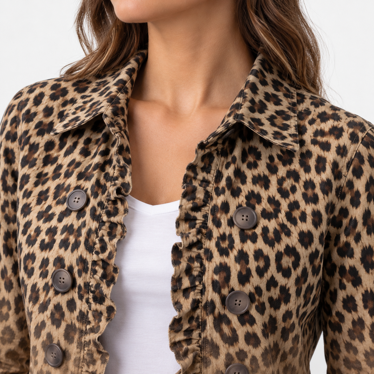 Delphia Lightweight Printed Button Jacket | Emory & Blanc